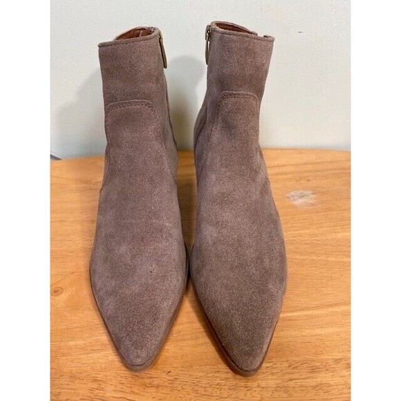 Franco Sarto Women's Size 8M Shaina Tan Suede Booties Ankle Boot Zipper - Picture 2 of 12